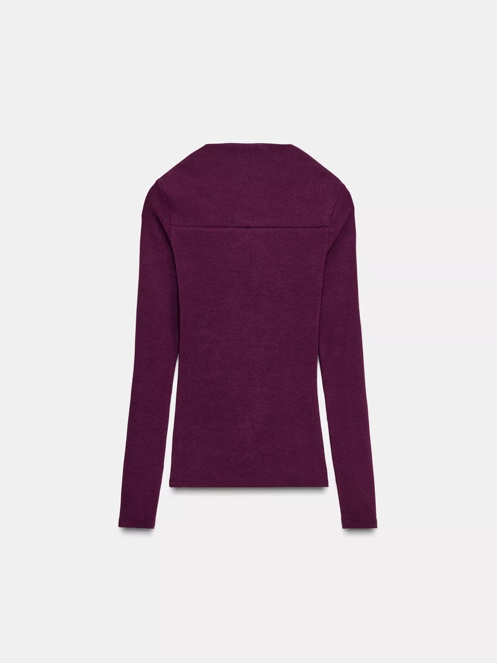 Zara Long Sleeve Crewneck Top in Deep Plum